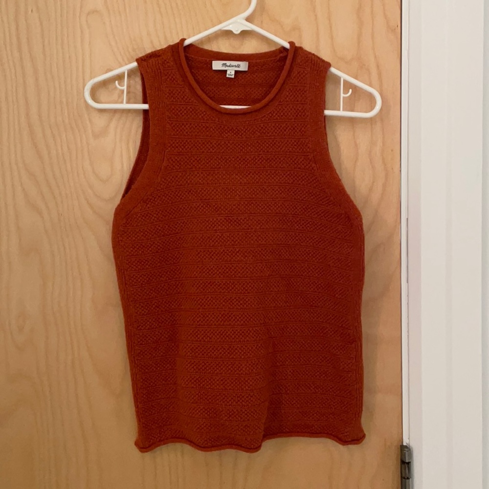 Madewell Norris Sweater Tank in Orange - S